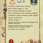 Curriculum Vitae Graham Hancock